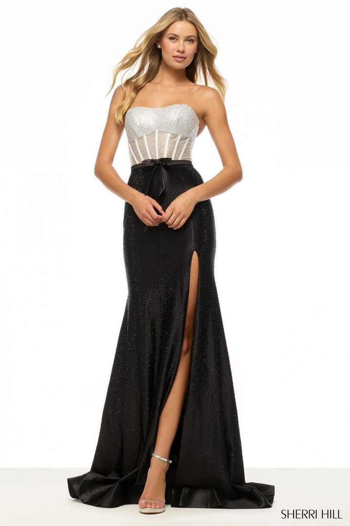 Sherri Hill 57709 Black Ivory Prom Dress