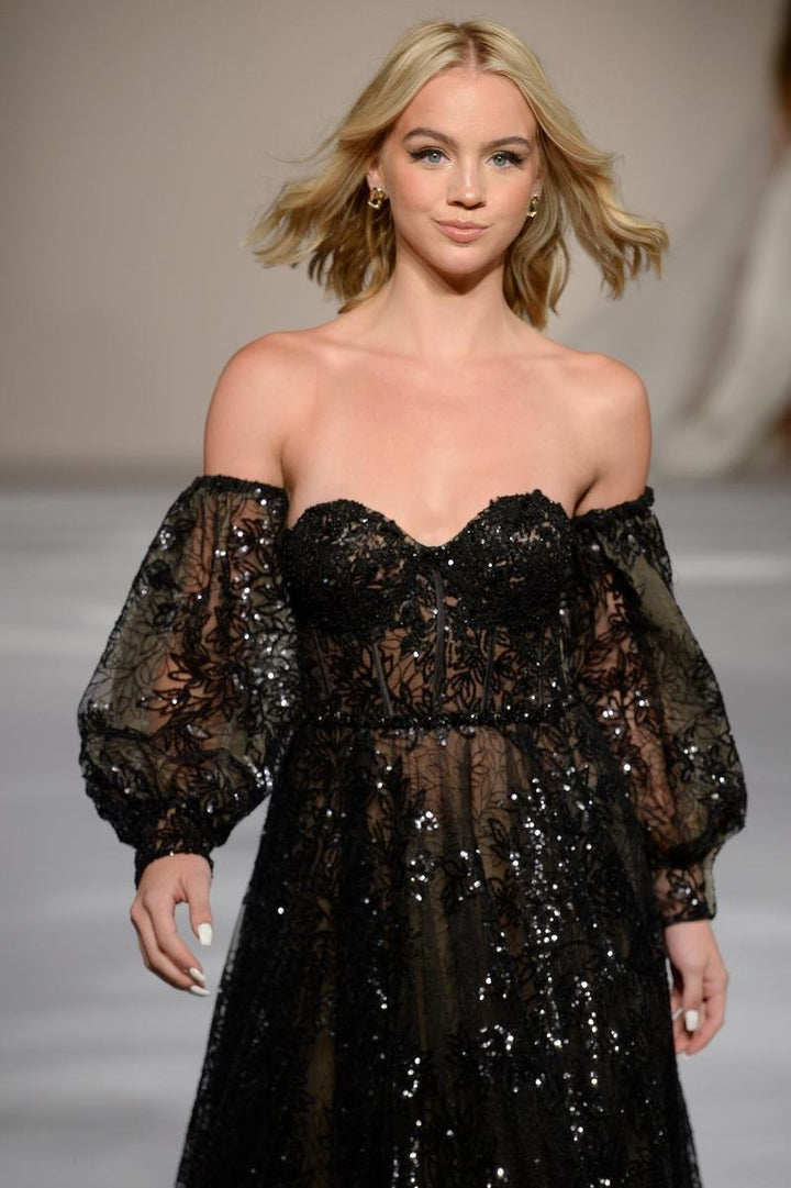 Sherri Hill 55017 — Black/Nude