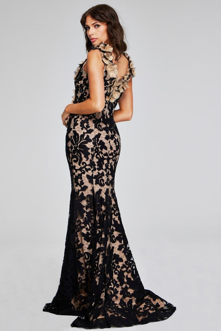Jovani 38497 — Black/Nude