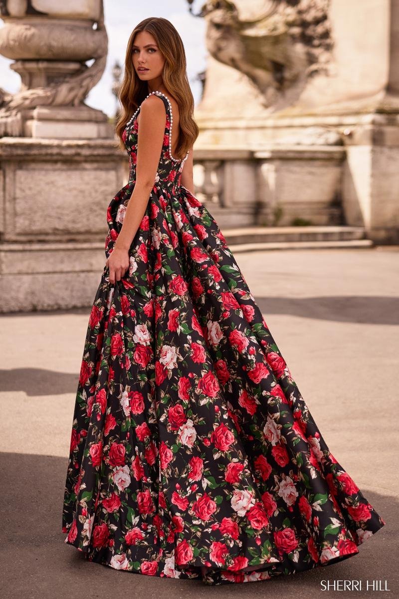 Sherri Hill 57725 Black Print Prom Dress