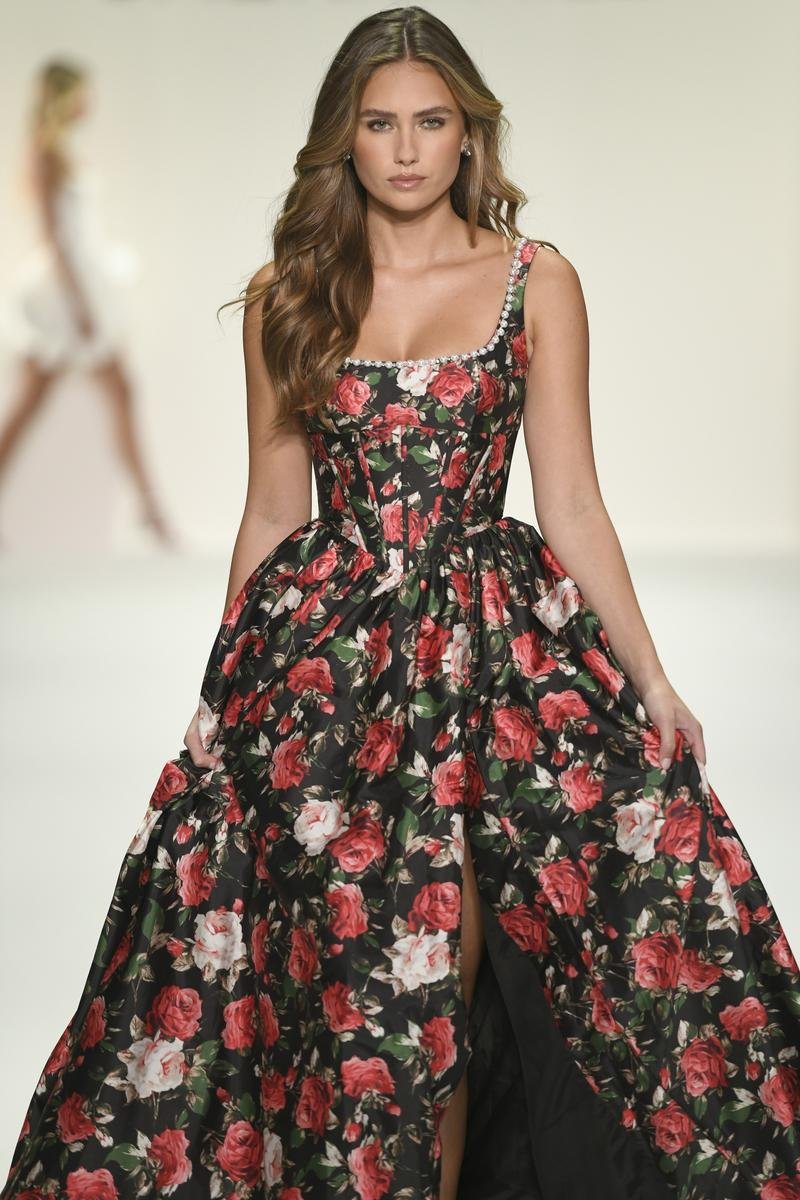 Sherri Hill 57725 Black Print Prom Dress