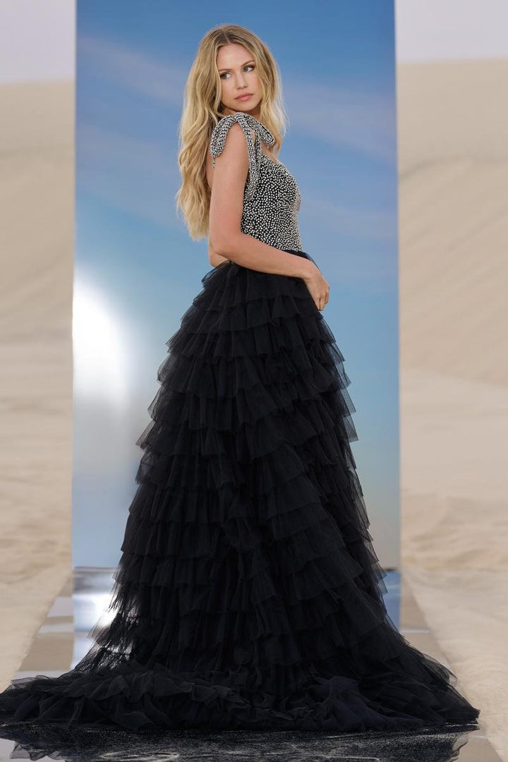 Sherri Hill 56829 Black Silver Prom Dress