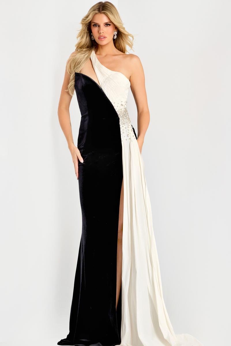 Jovani 42140 Black White Prom Dress