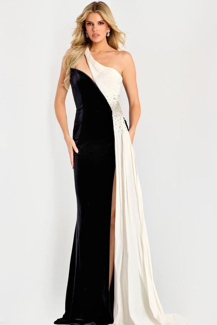Jovani 42140 Black White Prom Dress