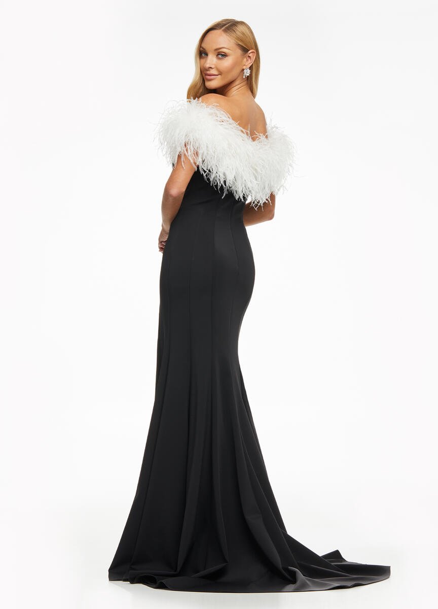 Ashley Lauren 11101 Black White Prom Dress