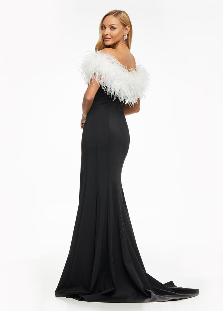 Ashley Lauren 11101 Black White Prom Dress