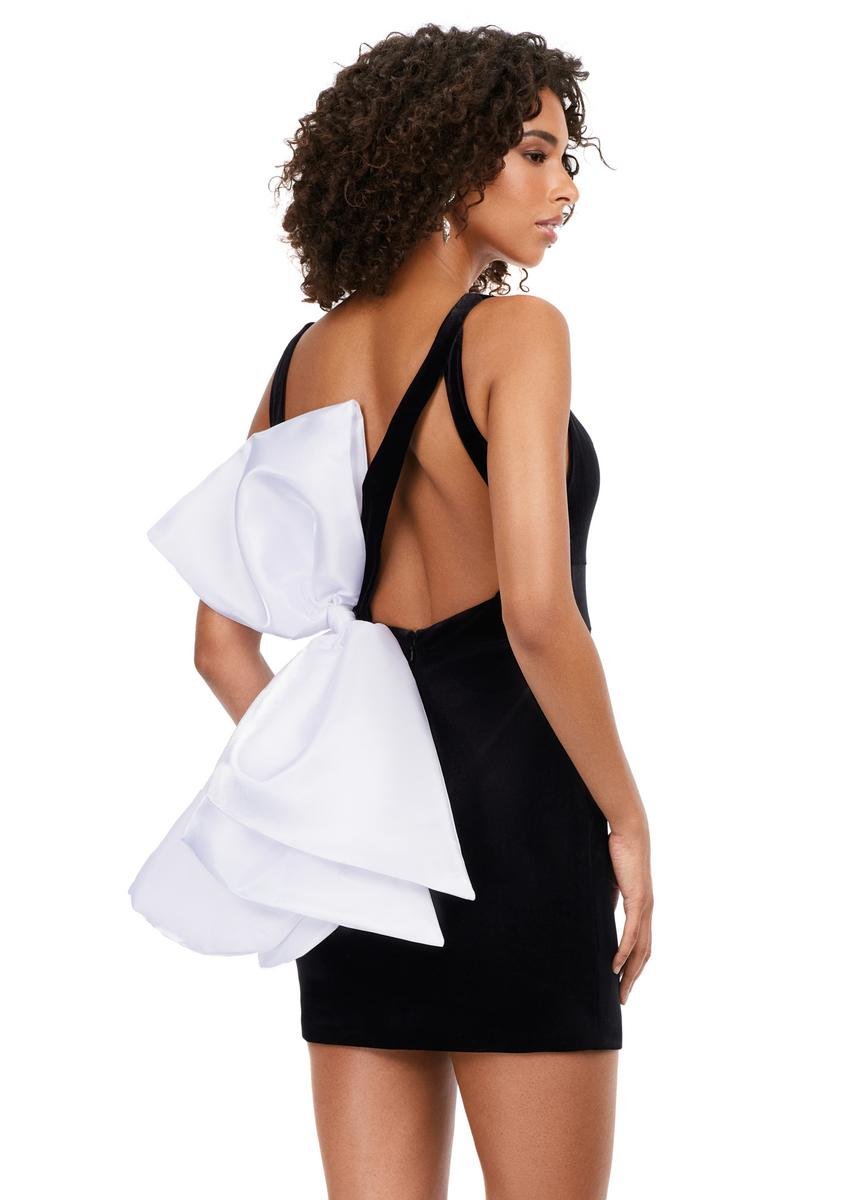Ashley Lauren 4646 Black White Prom Dress