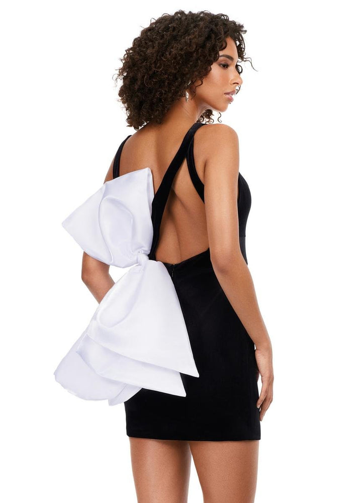 Ashley Lauren 4646 Black White Prom Dress