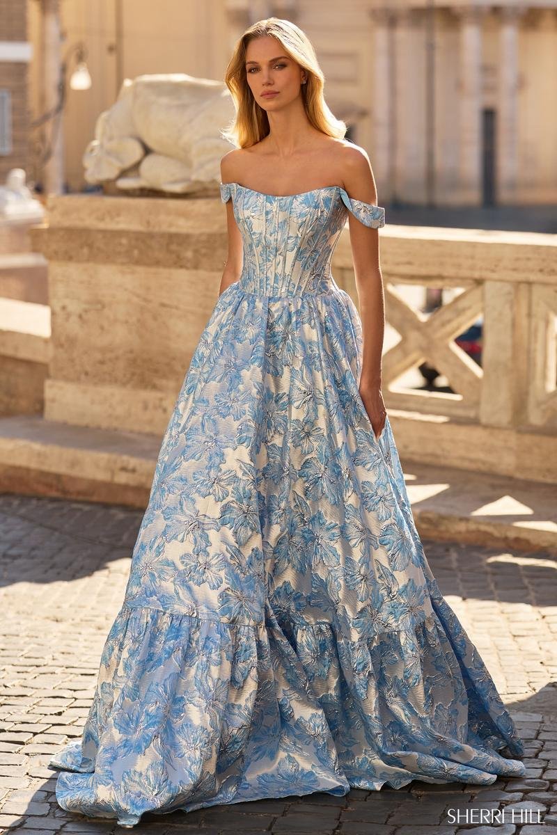 Sherri Hill 57918 Blue Prom Dress