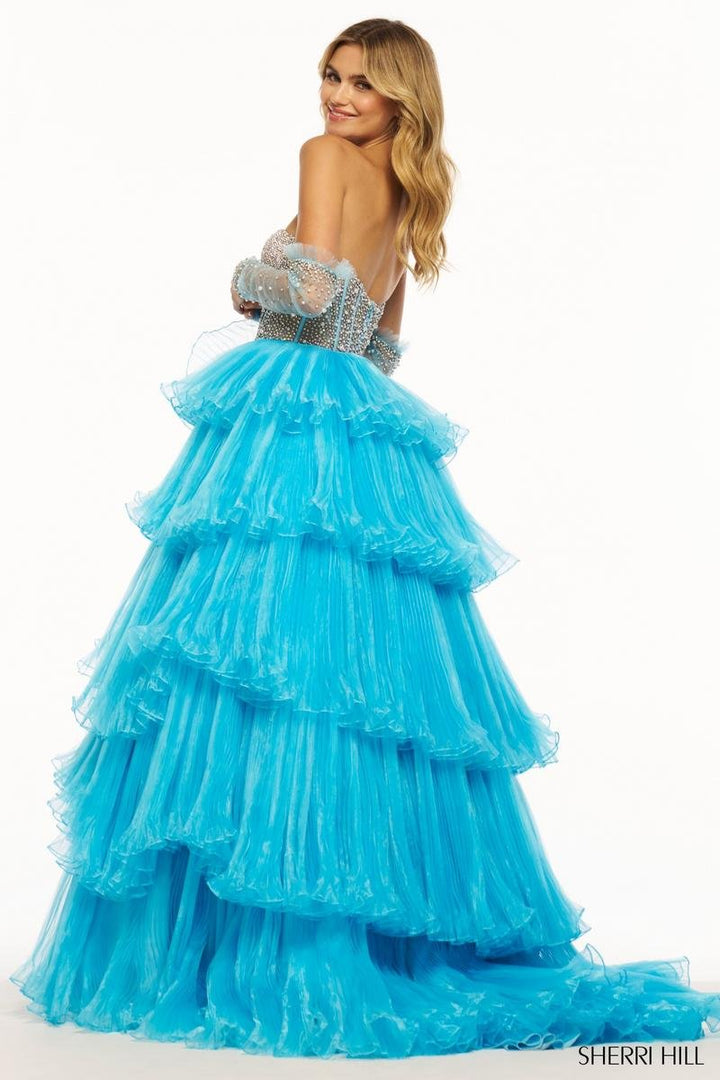 Sherri Hill 55648 Blue Prom Dress