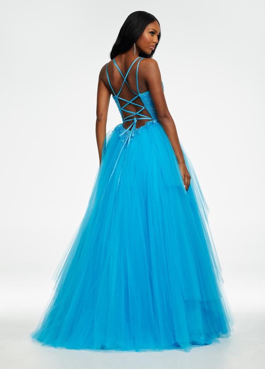 Ashley Lauren 11146 Blue Prom Dress