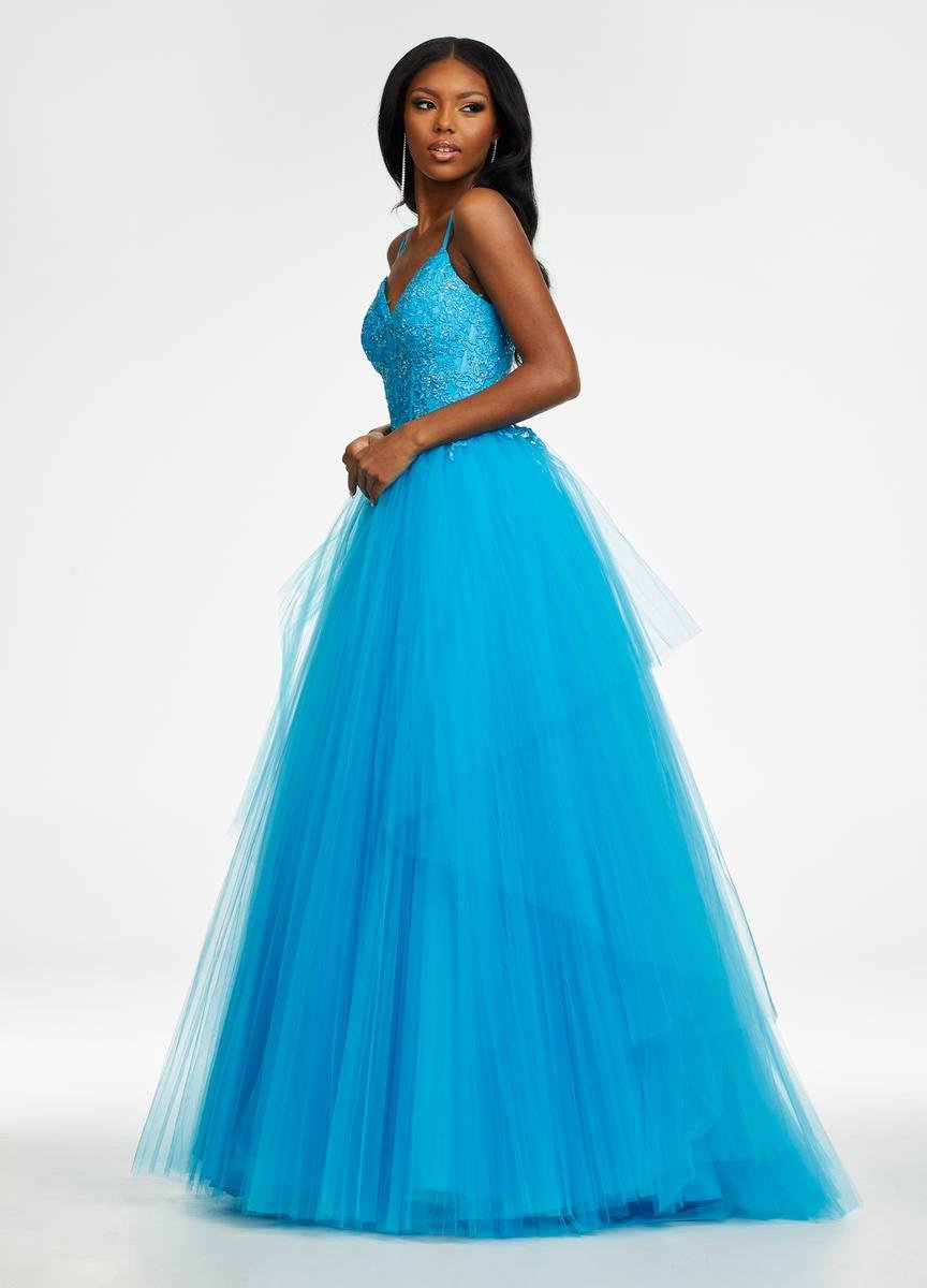 Ashley Lauren 11146 Blue Prom Dress