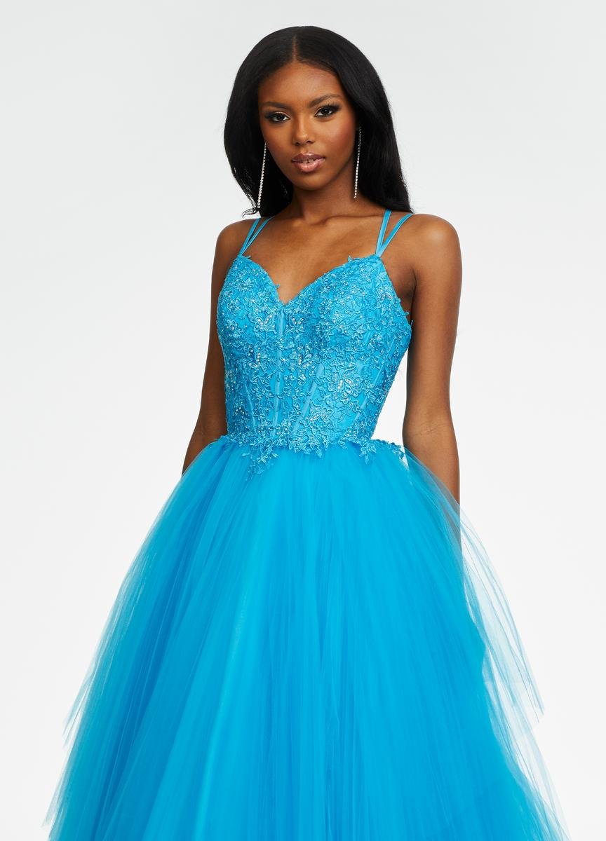 Ashley Lauren 11146 Blue Prom Dress