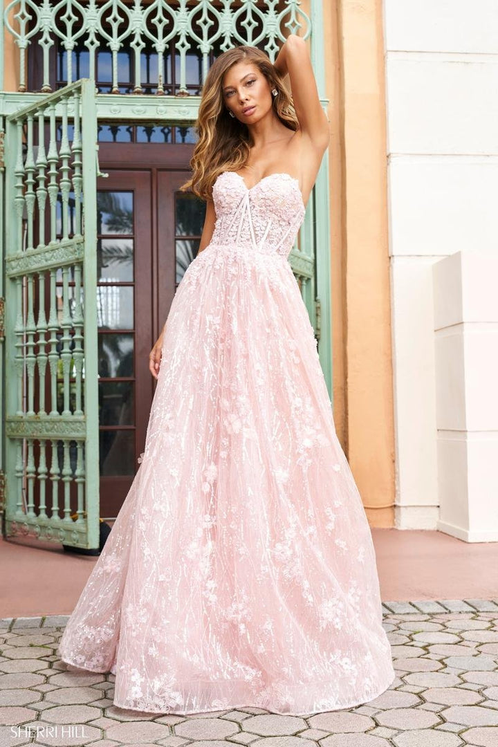 Sherri Hill 54305 Blush Prom Dress