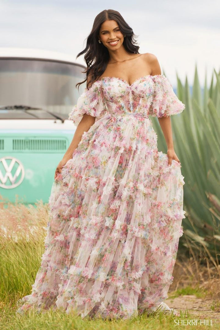Sherri Hill 55541 — Blush Print