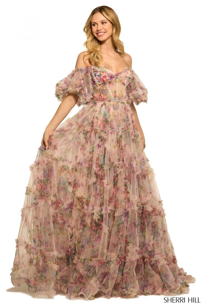 Sherri Hill 55541 — Blush Print