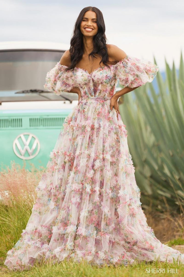 Sherri Hill 55541 — Blush Print