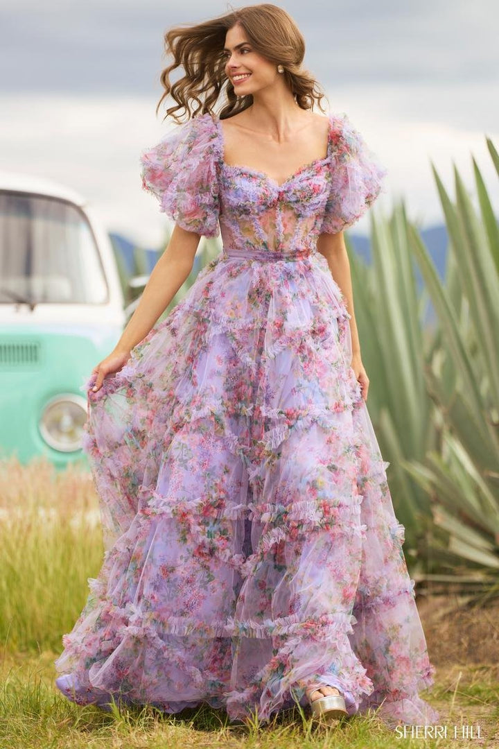 Sherri Hill 55541 — Blush Print