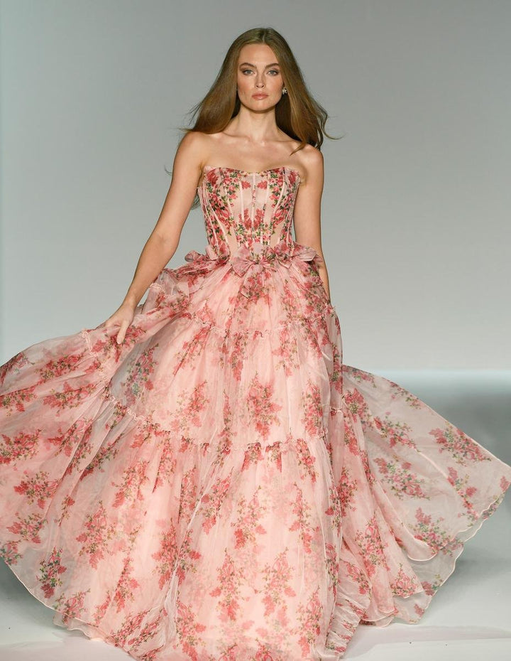 Sherri Hill 57211 — Blush/Red Print