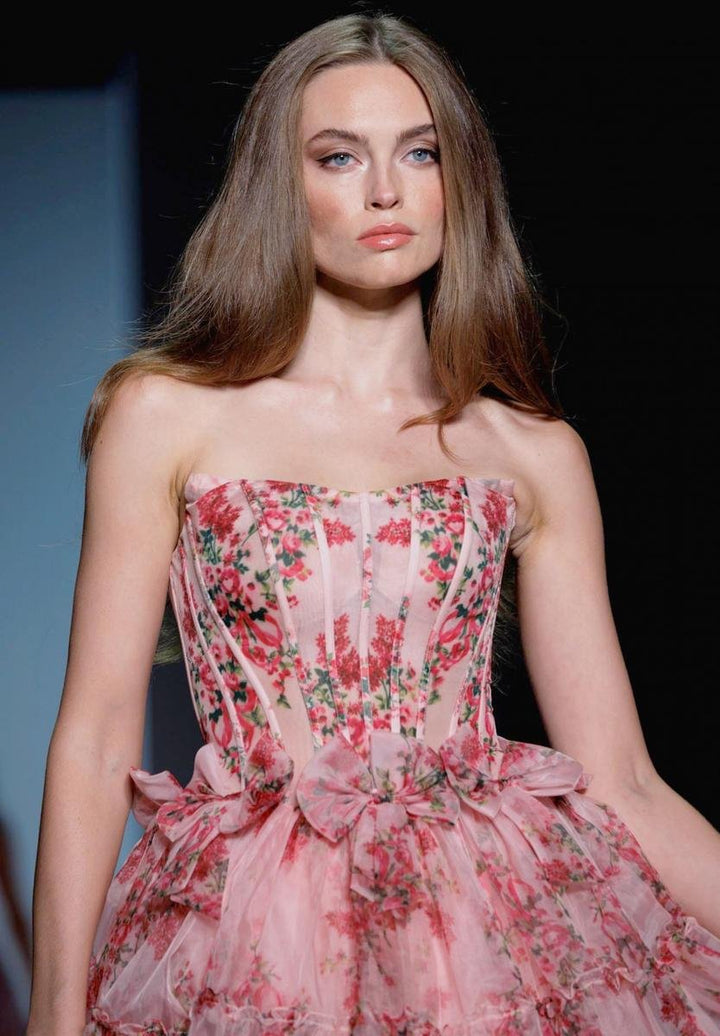 Sherri Hill 57211 — Blush/Red Print