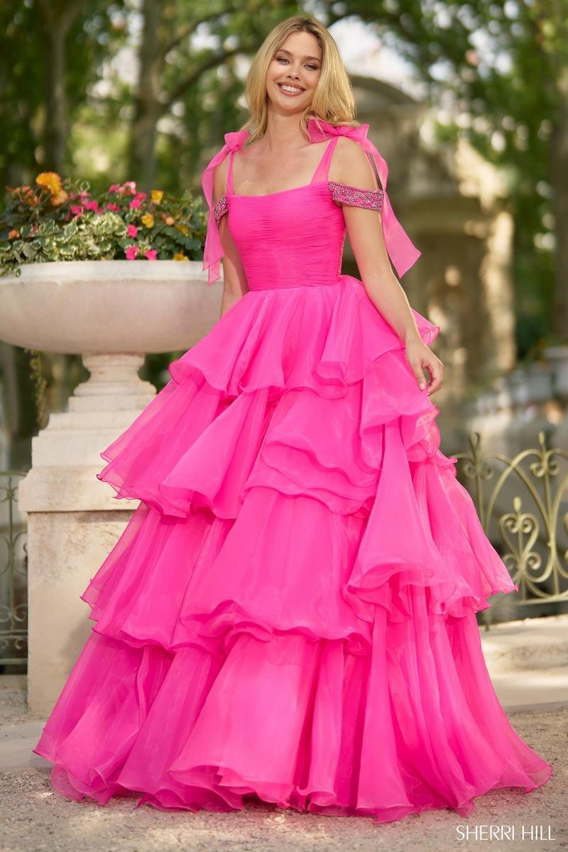 Sherri Hill 56927 Bright Fuchsia Prom Dress