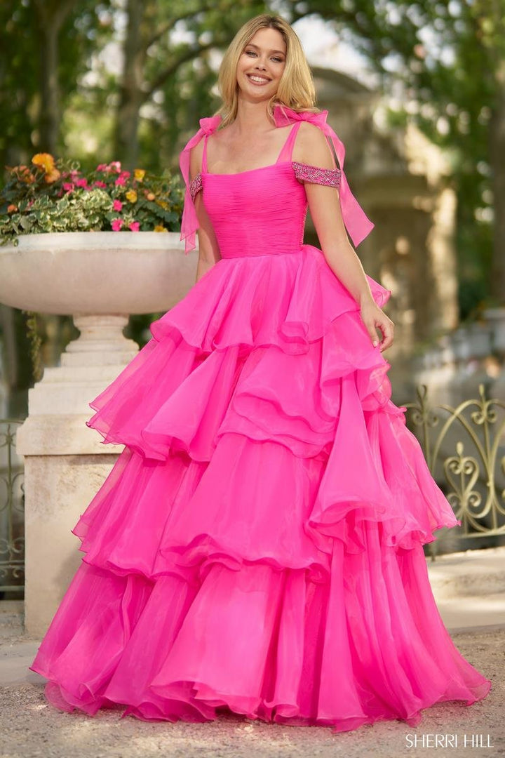 Sherri Hill 56927 Bright Fuchsia Prom Dress
