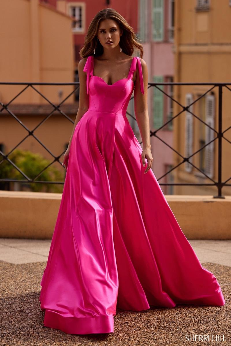Sherri Hill 57056 Bright Fuchsia Prom Dress