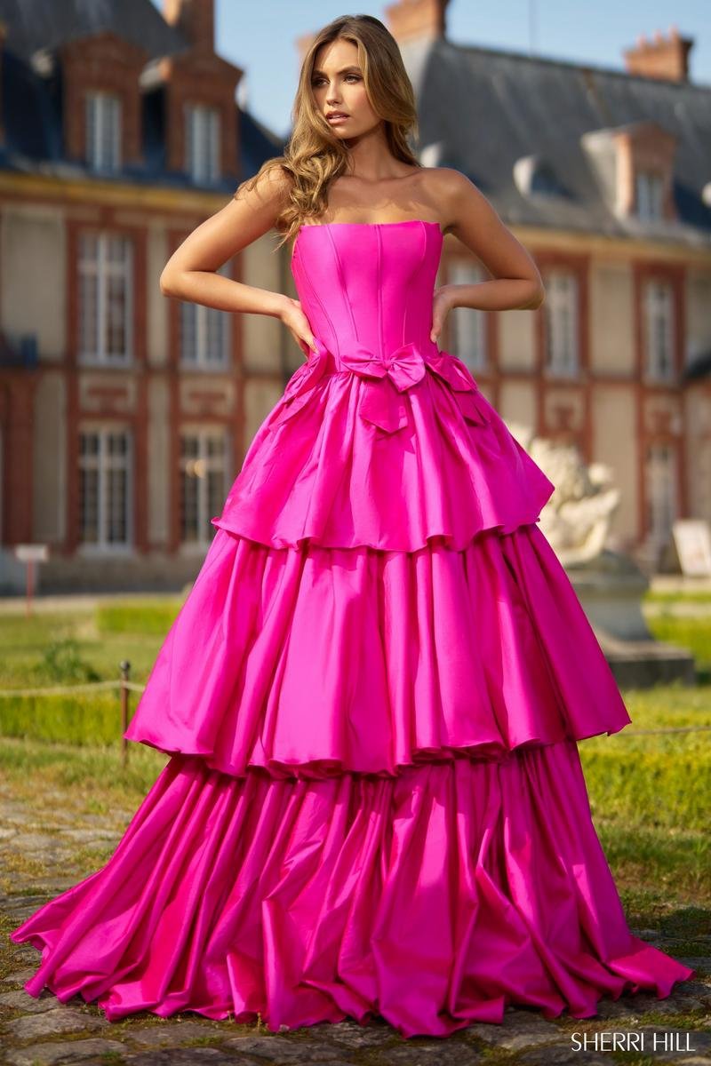 Sherri Hill 56908 Bright Fuchsia Prom Dress