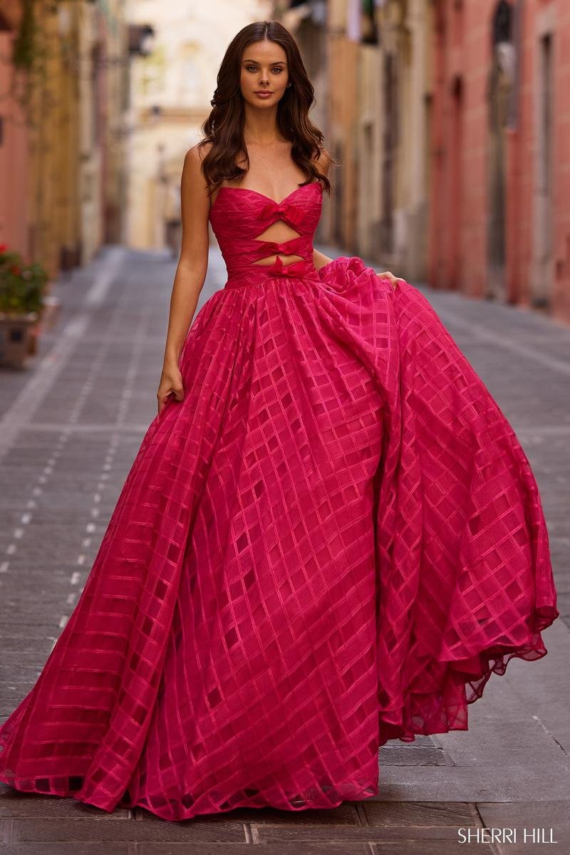 Sherri Hill 57030 Bright Fuchsia Prom Dress