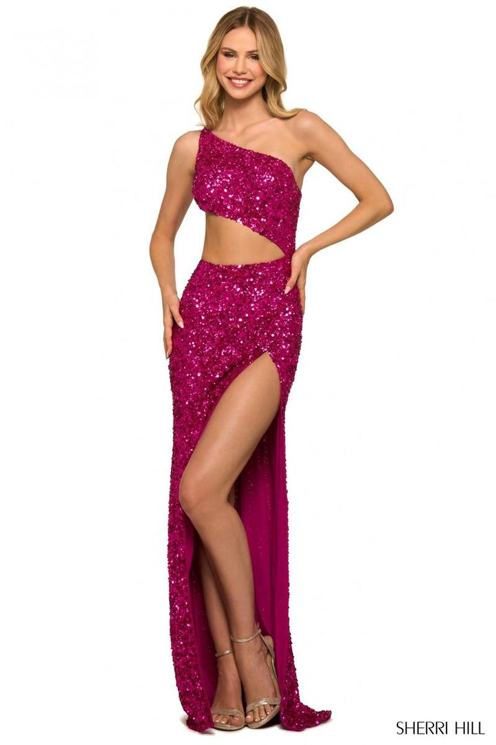 Sherri Hill 55456 Bright Fuchsia Prom Dress