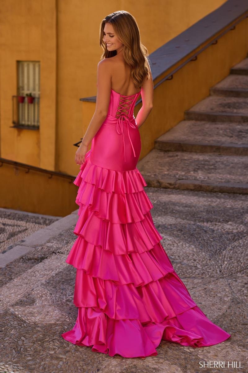 Sherri Hill 57128 Bright Fuchsia Prom Dress