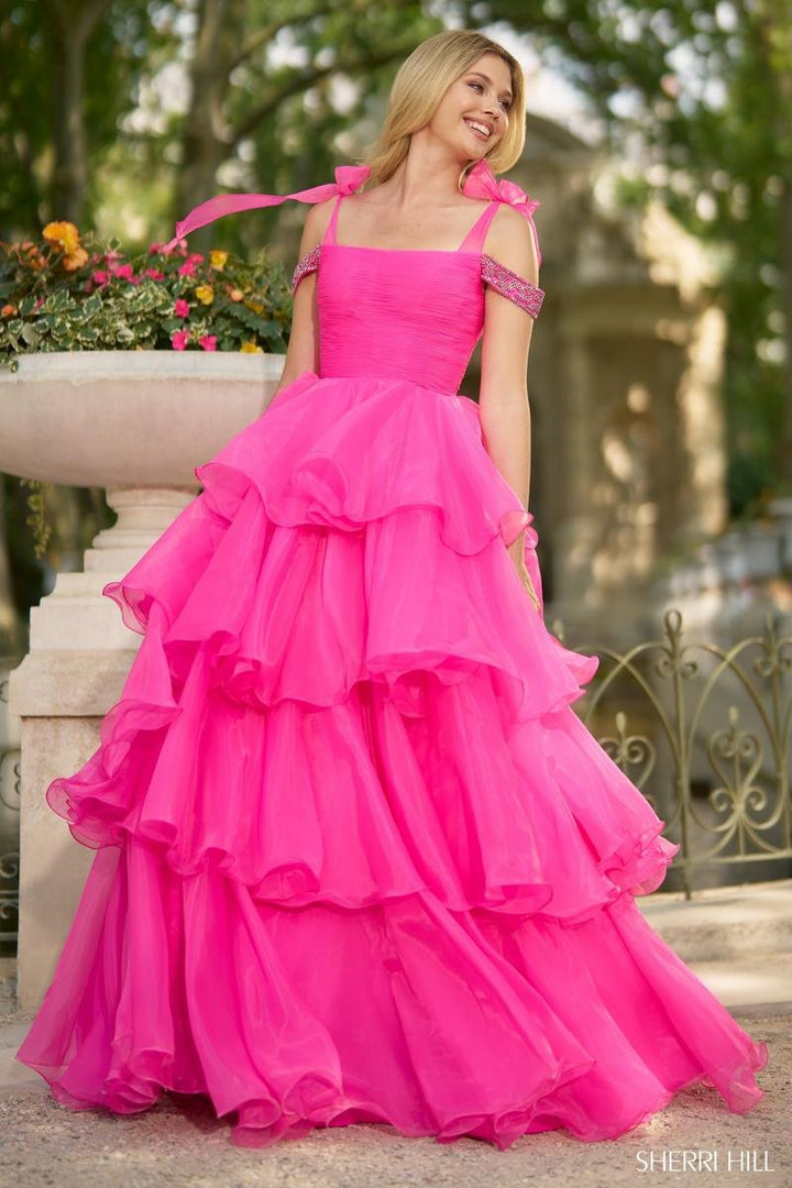 Sherri Hill 56927 Bright Fuchsia Prom Dress