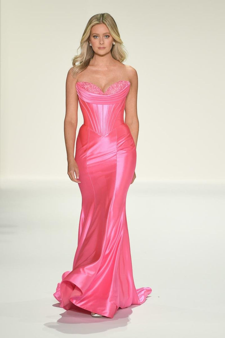 Sherri Hill 57986 Bright Pink Prom Dress