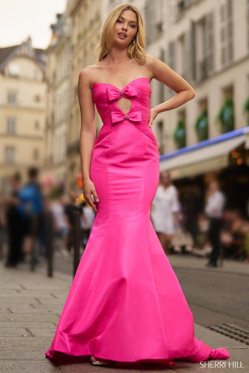 Sherri Hill 56875 Bright Pink Prom Dress
