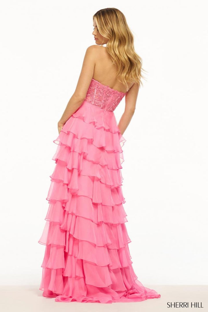 Sherri Hill 56083 Bright Pink Prom Dress