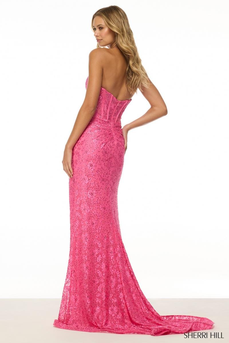 Sherri Hill 57086 Bright Pink Prom Dress