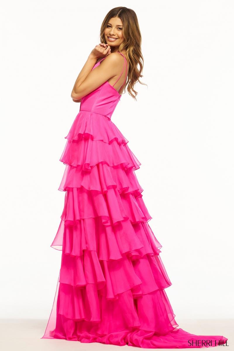 Sherri Hill 56108 Bright Pink Prom Dress