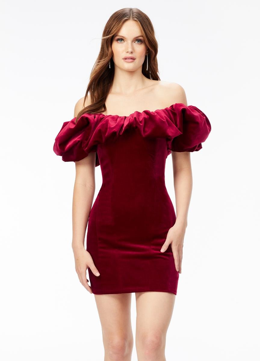 Ashley Lauren 4528 Burgundy Prom Dress