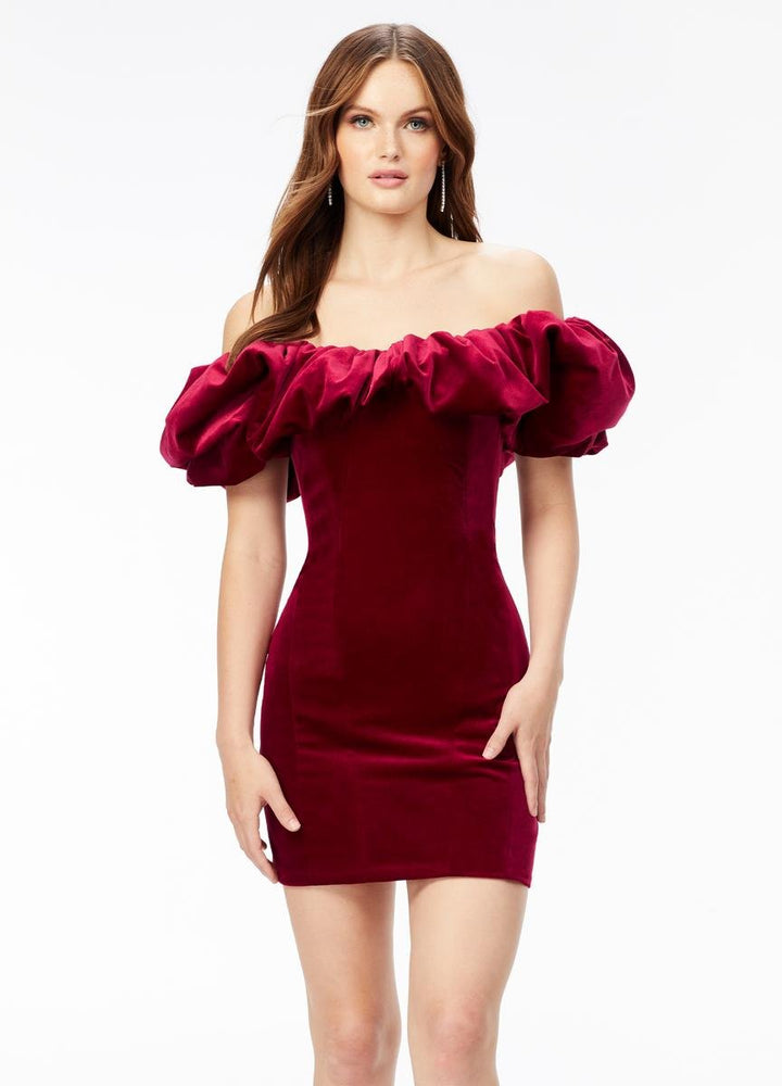 Ashley Lauren 4528 Burgundy Prom Dress