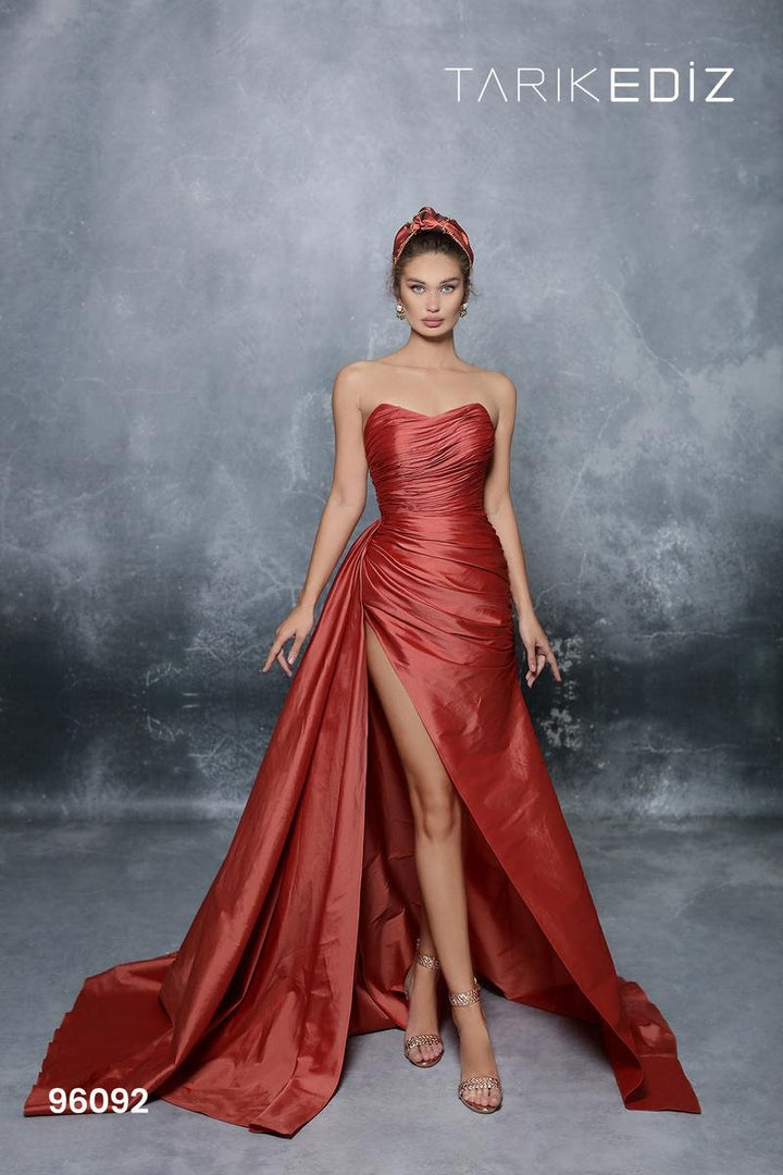 Tarik Ediz 96092 Burgundy Prom Dress