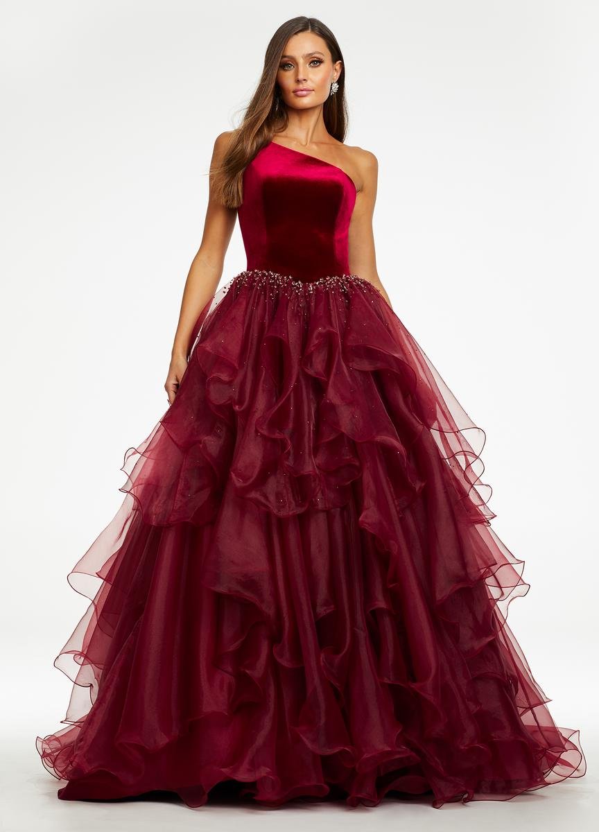Ashley Lauren 11165 Burgundy Prom Dress