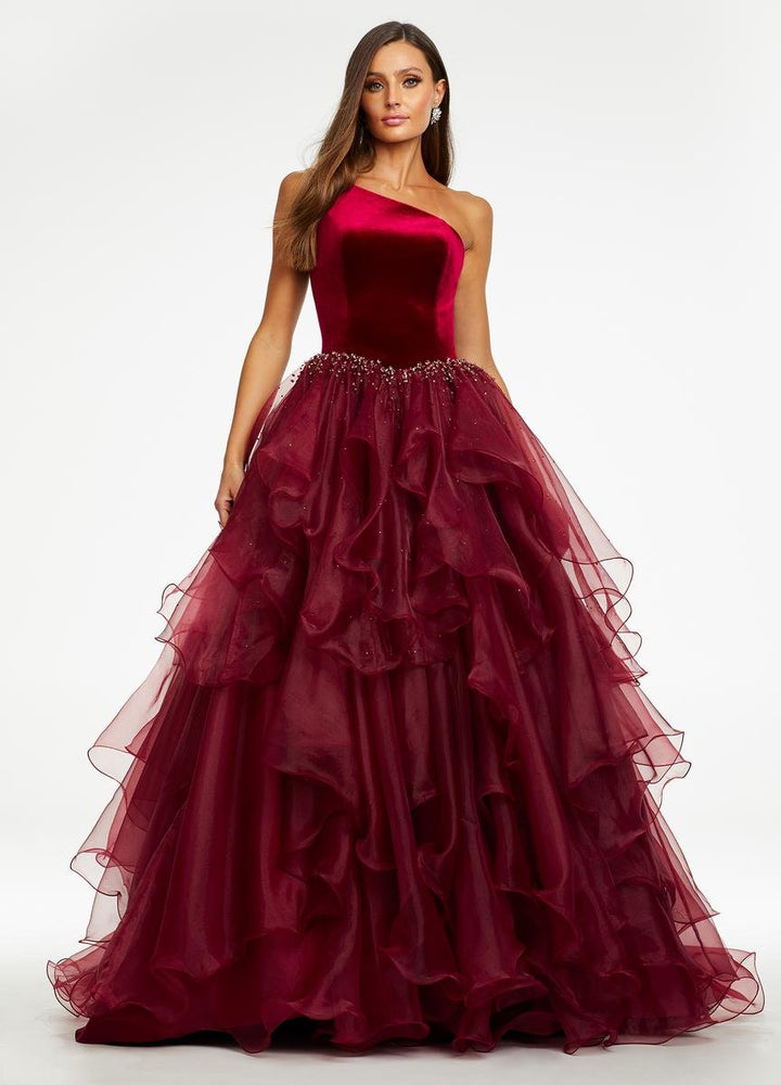 Ashley Lauren 11165 Burgundy Prom Dress