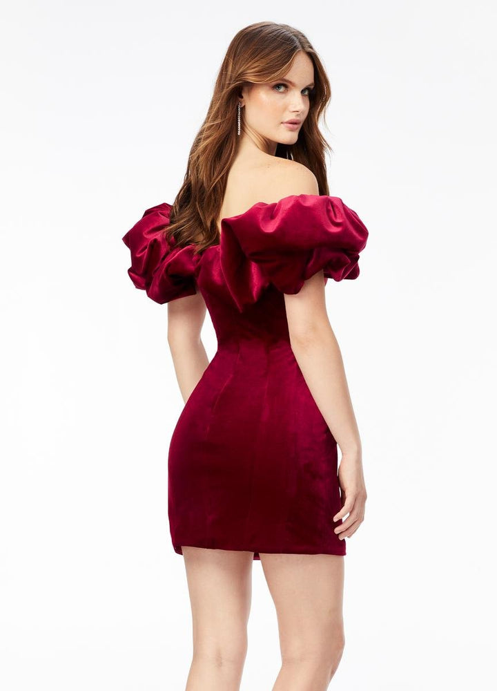 Ashley Lauren 4528 Burgundy Prom Dress