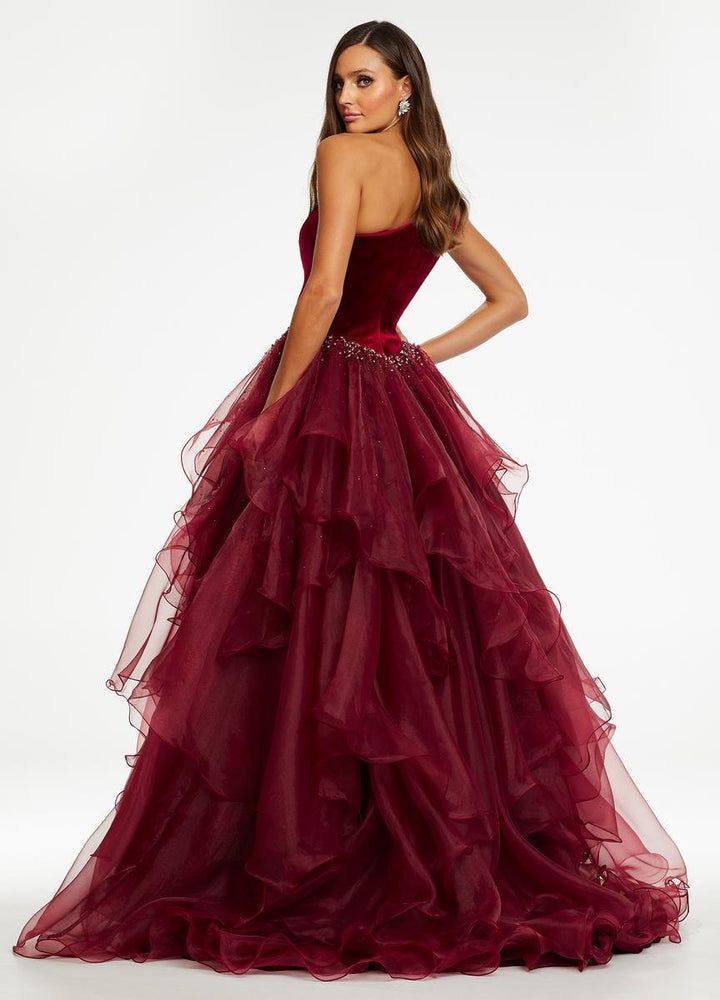 Ashley Lauren 11165 Burgundy Prom Dress