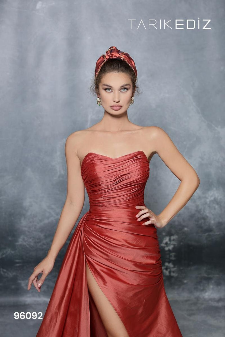 Tarik Ediz 96092 Burgundy Prom Dress