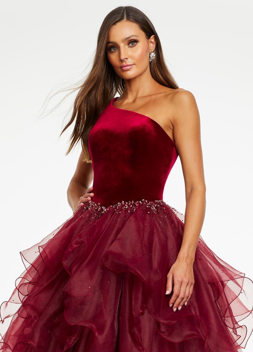 Ashley Lauren 11165 Burgundy Prom Dress