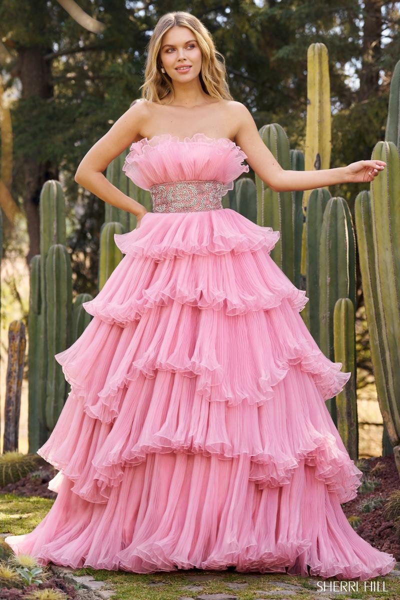 Sherri Hill 55635 Candy Pink Prom Dress
