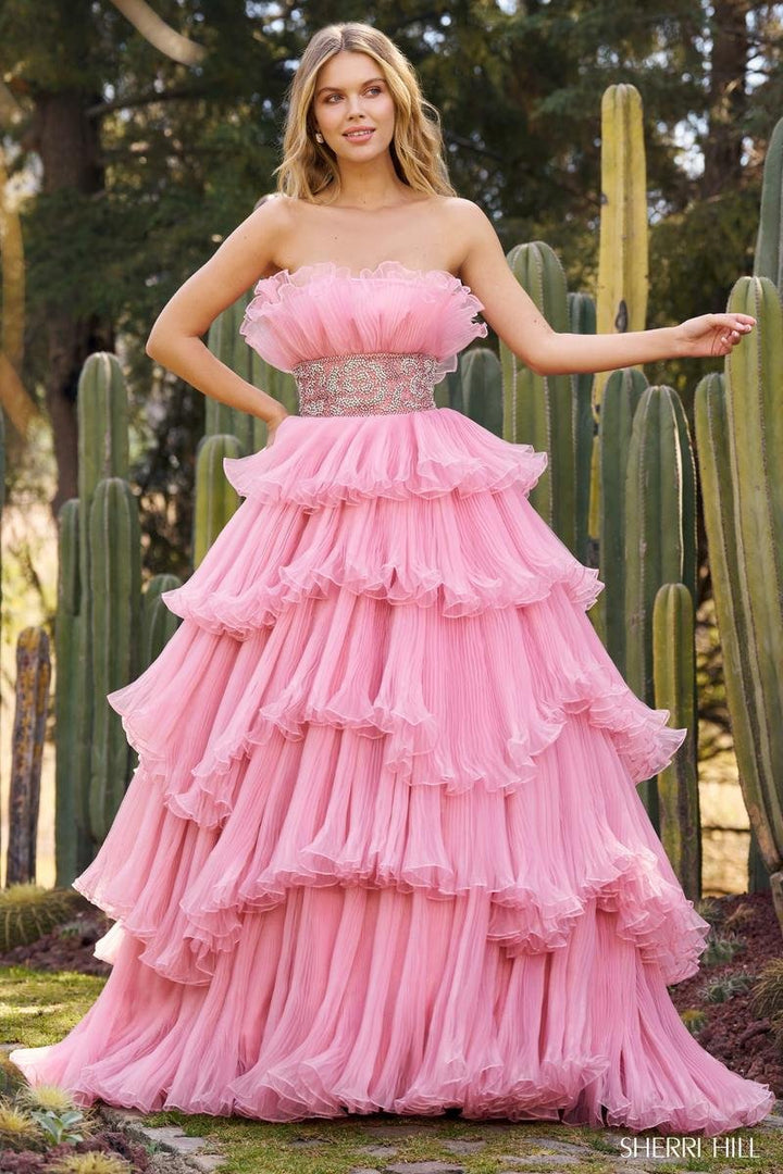 Sherri Hill 55635 Candy Pink Prom Dress