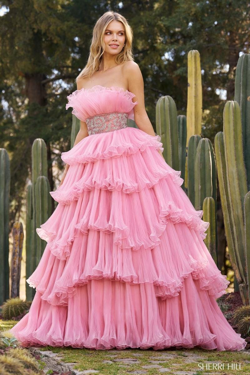 Sherri Hill 55635 Candy Pink Prom Dress