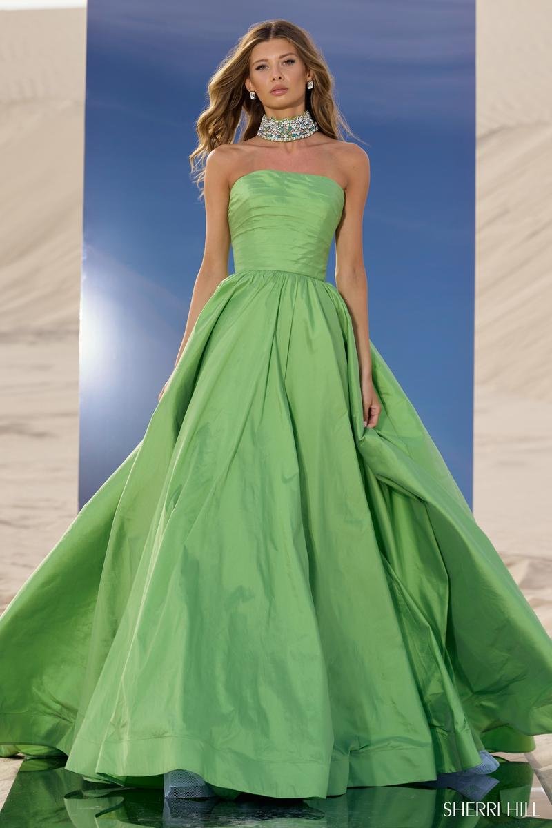 Sherri Hill 56748 Chartreuse Prom Dress